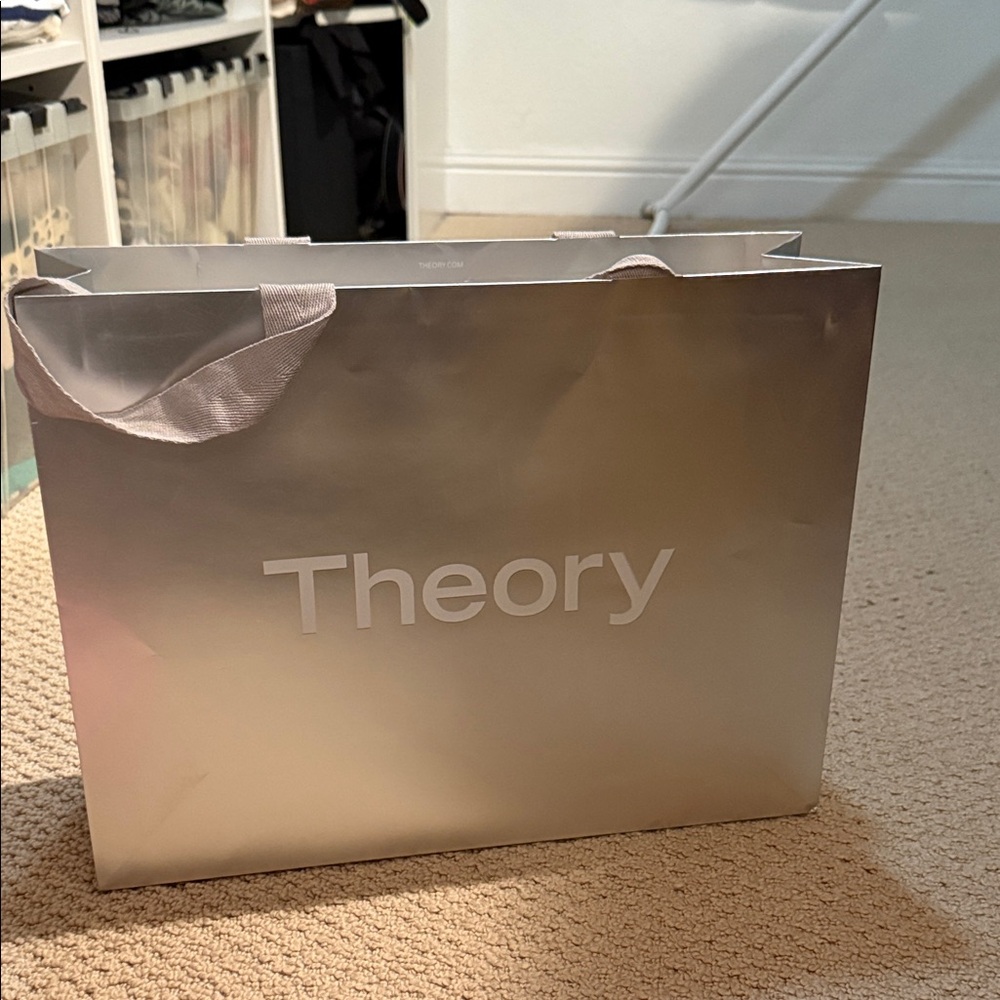 Theory Shimmering Silver Tote